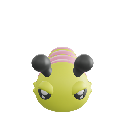 Munchi-Morf - Caterpillar - Munchi-Morf is a hungry little wiggle-machine who snacks, stretches, and shimmies his way through life. With a body built for munching and morphing, he's equal parts cute, curious, and chaotically charming - a colourful crawler with a big personality and an even bigger appetite for adventure.