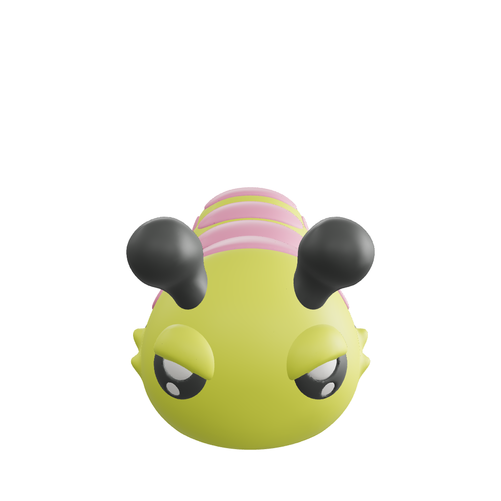 Munchi-Morf - Caterpillar - Munchi-Morf is a hungry little wiggle-machine who snacks, stretches, and shimmies his way through life. With a body built for munching and morphing, he's equal parts cute, curious, and chaotically charming - a colourful crawler with a big personality and an even bigger appetite for adventure.