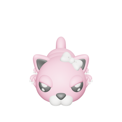 Prissi-Paw - Cat - The diva of the den. Prissi-Paw struts with elegance and attitude, her bow always perfectly tied. She's quick to hiss, quicker to charm, and secretly loves a good cuddle - though she'd never admit it.
