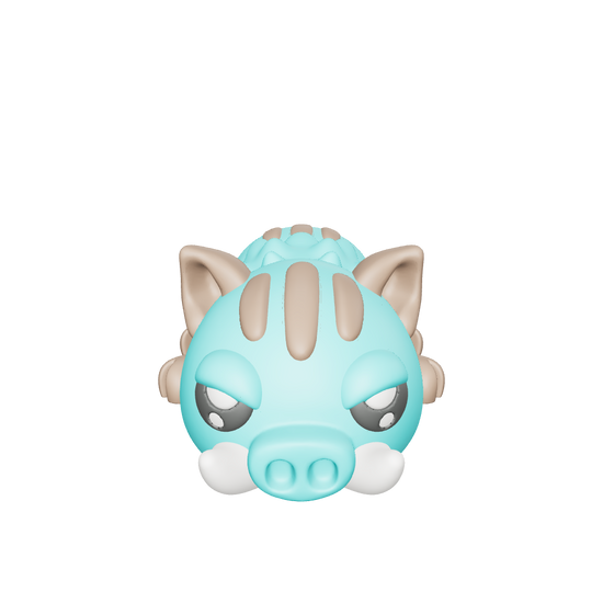 Tusko-Tumble - Warthog - The wild charger. Tusko-Tumble barrels through obstacles with reckless joy, leaving a trail of dust and laughter. His tusks may look tough, but his grin gives him away - he's all bluster and bounce.