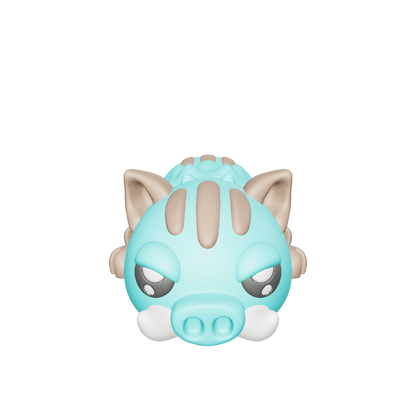 Tusko-Tumble - Warthog - The wild charger. Tusko-Tumble barrels through obstacles with reckless joy, leaving a trail of dust and laughter. His tusks may look tough, but his grin gives him away - he's all bluster and bounce.